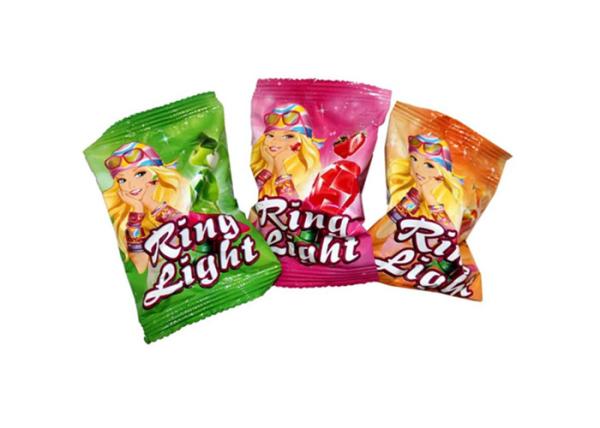 Cheap Multicolor Hard Flash Light Up Candy With Diamond Ring Shape Fruit Flavor for sale