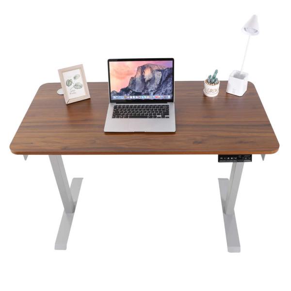 Cheap Brown 33.73lbs Electric Adjustable Computer Table / Study Computer Desk for sale