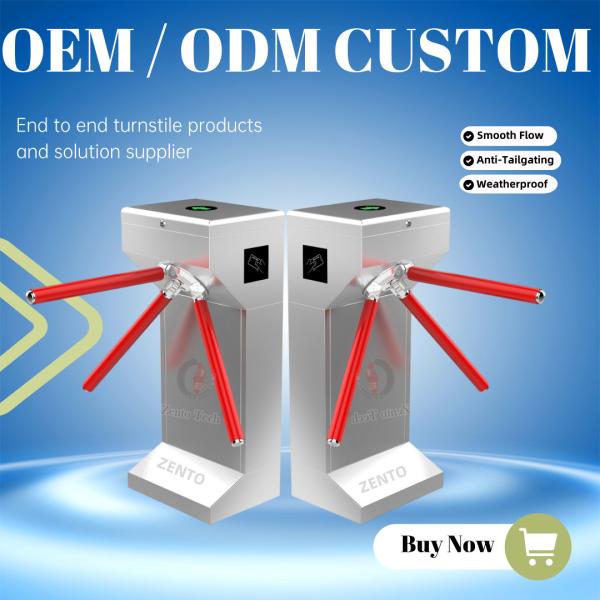 Zento Automatic Security Barrier Gate System Turnstile With Qr Code & Rfid Card