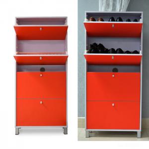 Best KD Packaging 23KG Red Wooden 4 drawers Mirrored Shoe Cabinet wholesale