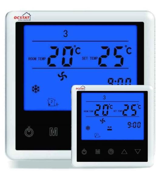 Cheap White / Blue Backlight Digital Fan Coil Thermostat Air Conditioning System for sale
