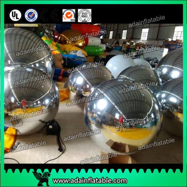 Cheap Festivals Inflatable Event Mirror Ball With Sliver Color , Inflatable Mirrored Sphere for sale