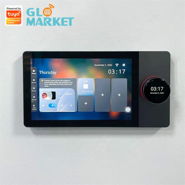 Cheap Tuya Wifi Smart Control Panel 7 Inch Multi Function BLE Music Wall Smart Zigbee Gateway for sale