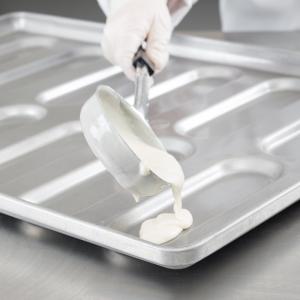 41055 Glazed Aluminized Steel Rounded End Hoagie Bun Pan Tray