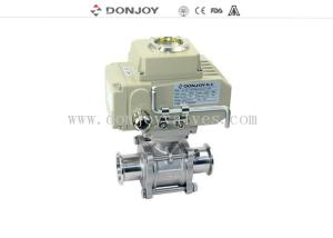 3A 1 Electric  3pcs Non-retention full port ball valve with Clamped Connection