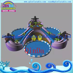 large adult size inflatable water slide with pool, jumbo water slide inflatable pool