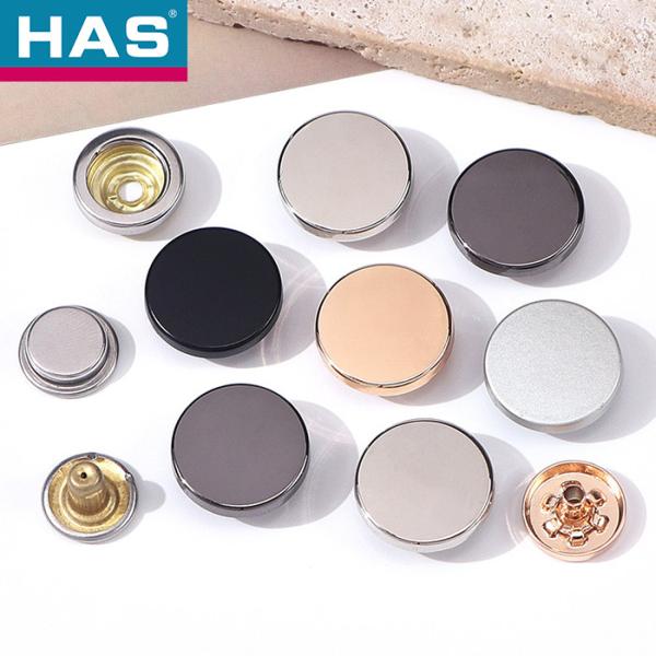 Cheap Decorative Custom Brass Buttons 4 Part Spring Snap Button 10 / 12.5 / 15mm for sale