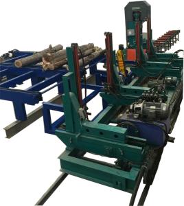 Log cutting Vertical Band Saw Machine with hydraulic log loading Arm