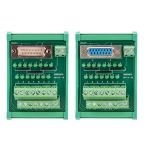 D Sub 15 Pin Single End DB15 Connectors Terminal Block Breakout Board DIN Rail Led Indicator