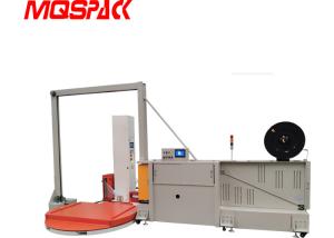 Commercial PLC Control Vertical Strapping Machine Auto Detect For Strap Failure