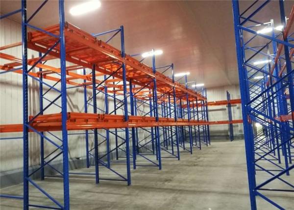 Cheap ISO9001 Adjustable Beam 75mm Inclined  Push Back Pallet Racking for sale