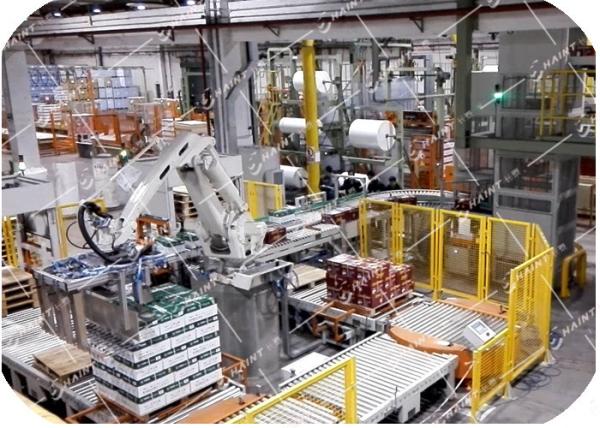 Cheap Paper Mill Automatic Palletizing System With Robot Handling 30 M / Min CE Certification for sale