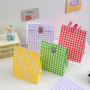 China Ins Style Colorful Checkered Gift Bag Custom Printed Paper Bags with Latest Style and Customized on sale
