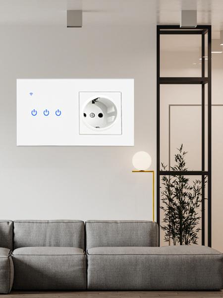 Cheap Smart LED Light Switch Socket Combination Gold Sockets And Light Switches For Smart Life for sale