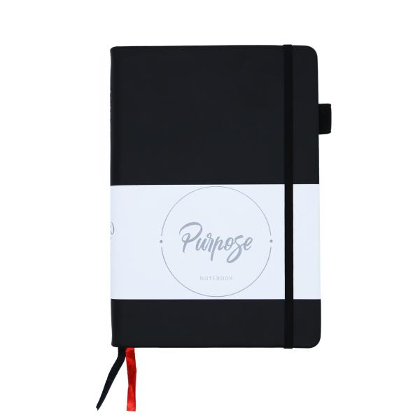 Cheap Custom A5 Wide Ruled Hardcover Writing Notebook with Back Pocket Double Bookmarks for sale