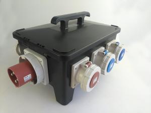 Black Load Master Generator Power Distribution Box With Overcurrent Protection
