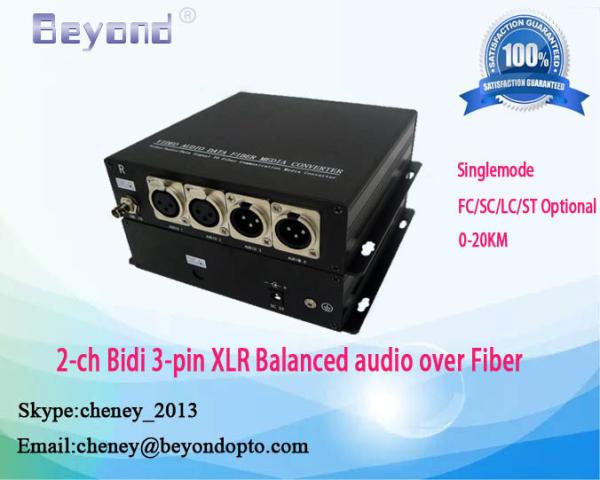 Cheap XLR Audio,analog audio,line-level XLR audio input/output OVER Fiber converter,two-way XLR balanced audio to fiber extend for sale