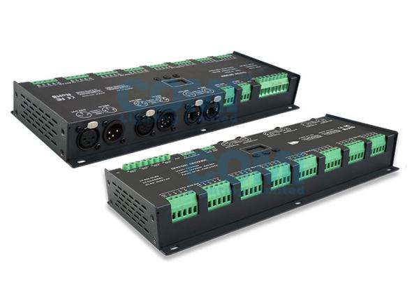 Cheap 3A * 24CH Up to 1728W CV DMX Decoder with Photoelectric Isolation Function for sale