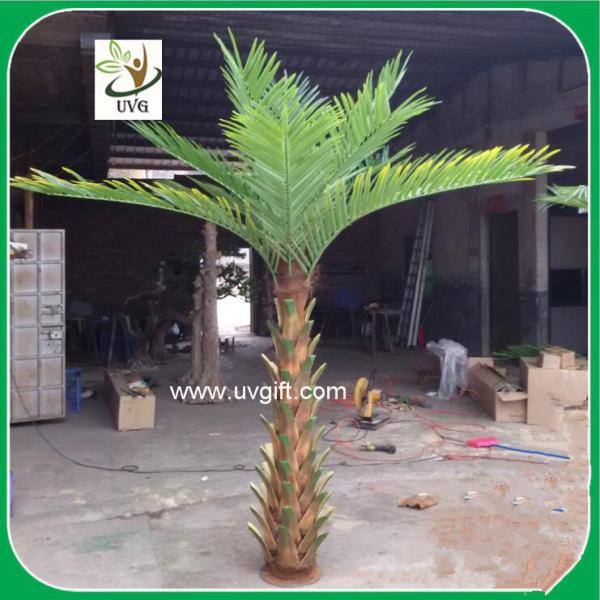 Cheap UVG PTR027 hotel use natural bark small artificial palm tree for decor for sale
