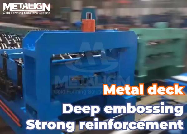 Cheap 22Kw Floor Deck Roll Forming Machine with Embossing and Dual Stiffener Design for sale