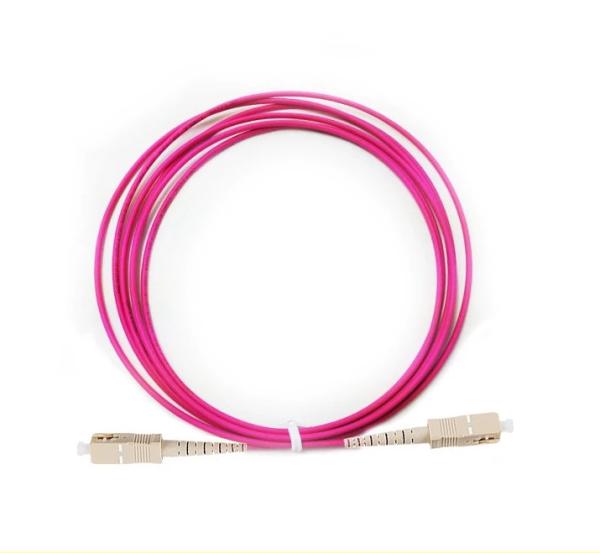 Cheap 1.5m Violet SC Patch Cord Multimode Simplex Patch Cord UPC OM4 for sale