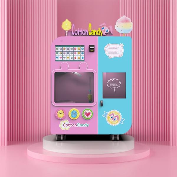 Cheap 220V High Yield Vending Smart Candy Floss Machine HD Screen Multiple Payment for sale