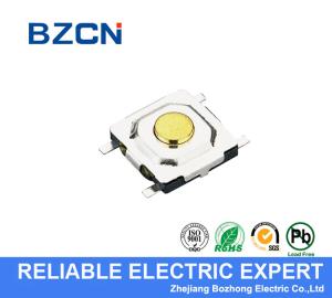 Brass Button Low Profile Momentary Switch , 12v Push Button Switch PA66 Material