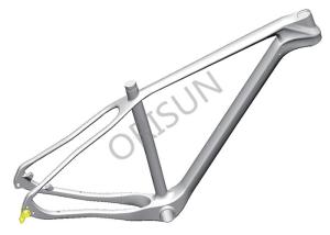 Matte Black Hardtail Carbon Bike Frame 142 X 12 Mm Thru - Axle Dropout