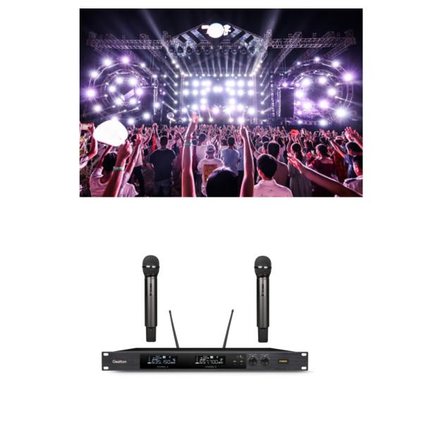 Cheap Chip And Module Design Wireless Lavalier Microphone Dual Channel for sale