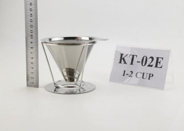 Cheap Paperless Stainless Steel Coffee Dripper With 1-2 Cups Capacity , Custom Logo for sale