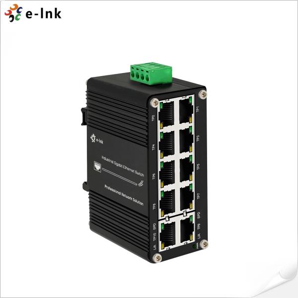 Cheap Mini Industrial Gigabit Ethernet Switch 10 Port 10/100/1000M 12-48V DC DIN-Rail for sale