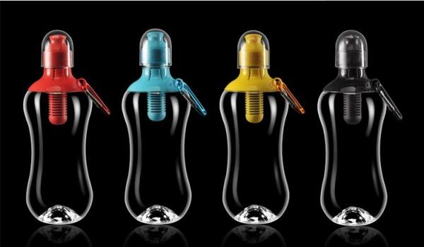 Cheap bobble bottle with carabiner/plastic filtered water bottle with actived carbon filter for sale
