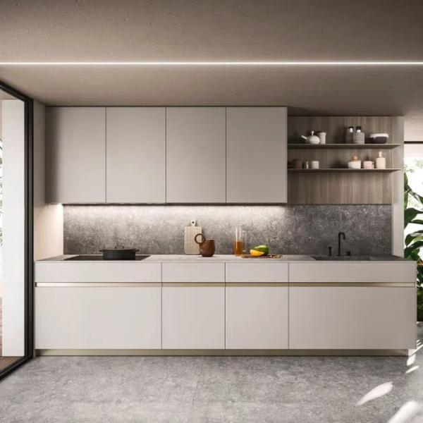 Cheap Contemporary Automatic Folding Particle Board Wood Storage Kitchen Cabinet With Soft Closing Drawers Cupboard for sale