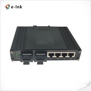 China Industrial Din Rail Ethernet Switch 4 Port 10 100Base-T 2 Port 100BASE-FX Fiber on sale