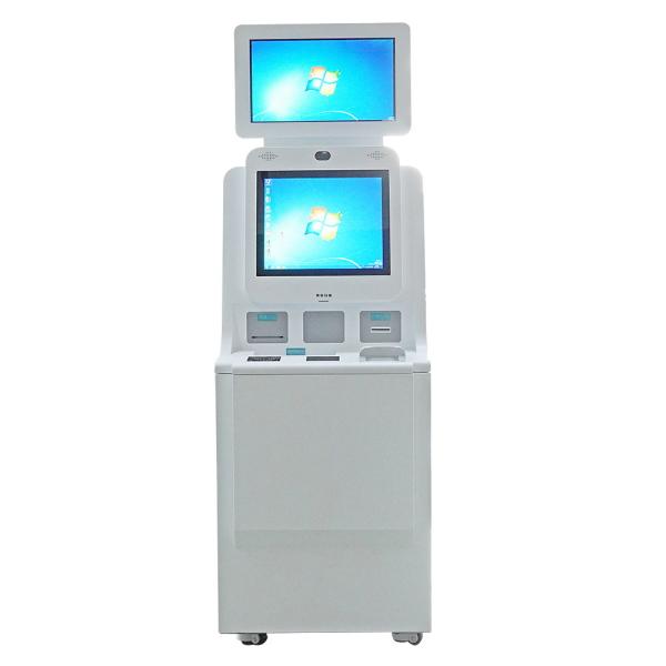 Cheap Dual Screen Hospital Self Service Kiosk For Patient Check In / Enquiry Registration / Report Printing for sale