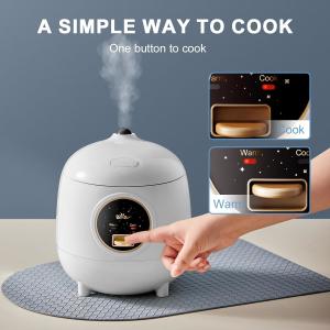 China Mini Rice Cooker 2.5 Cups Uncooked, Healthy Ceramic Coating Portable Rice Cooker, 1.2L Travel Rice Cooker Small on sale