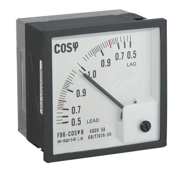 Cheap Single Phase Analog Power Factor Meter , Wdz96-Cosφ Power Factor Instrument Moving Coil Structure for sale