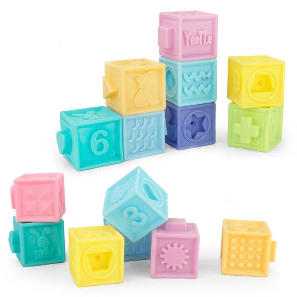 Cheap Silicone Baby Toys Building Block For 0-12 Months Age Range Customized Color for sale