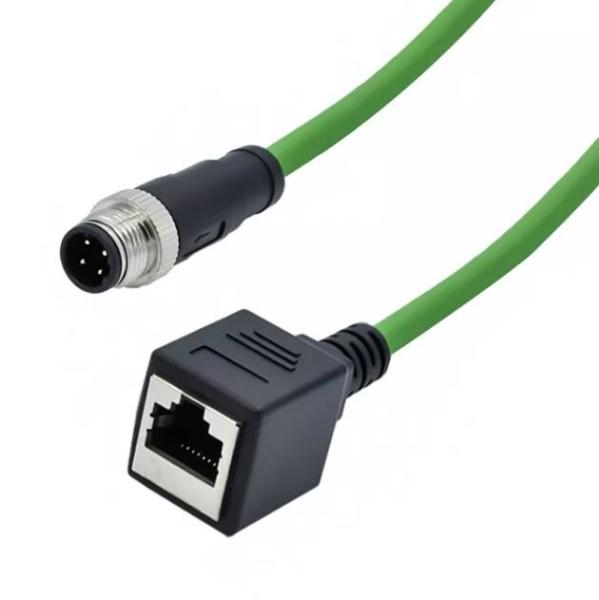 Cheap M12 Wire 8 Pin Cable Connector M12 8 Pin X Code To Male RJ45 Overmoulded for sale