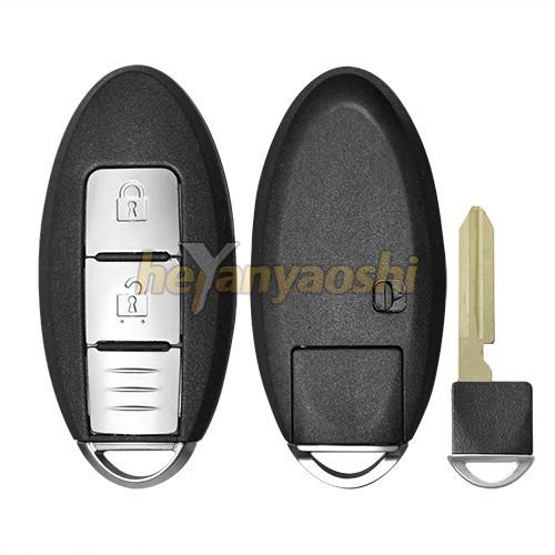 Cheap Nissan 2 Buttons Smart Key Shell with Emergency Key Insert for sale