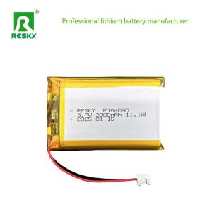 China 3.7V Lithium Polymer Battery Pack 104050 104060 3000mAh Lithium Ion Batteries on sale