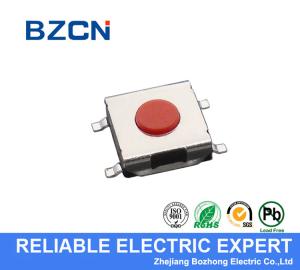 Red Button SMD Tactile Push Button Switch M Terminal 6.2 X 6.2 Mm With Long Life