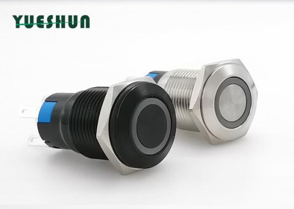 Cheap Waterproof On Off Push Button Switch 16mm Ring Type LED Illuminated 1NO 1NC for sale