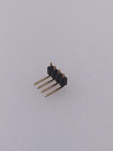 PCB Pin Header Connector , 2.54mm Pitch Single Row Pin Header 1x4P Right Angle DIP