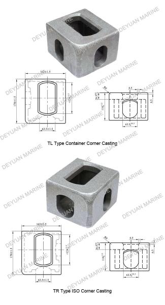 Cheap ISO1161 Approval Marine Corner Casting Cargo Container Parts 178*162*118 for sale