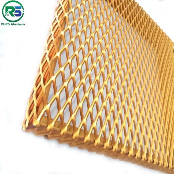 Cheap Building Facade Cladding Ceiling Aluminum Expanded Sheet Decor Fancy Net Diamond Hexagonal Shap Hole for sale