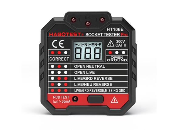Cheap HT106E 48V- 250V Electrical Plug Tester With LCD Display Voltage Tester for sale