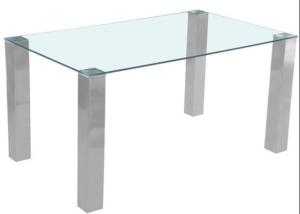 China Clear Rectangular Glass 70kgs 150x90cm Modern Dining Table on sale