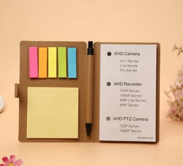 Cheap Eco Kraft Journal Notebook Notepad With Sticky Notes With Sticky Notes And Pen for sale