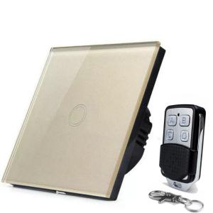 EU/UK Stanard Touch Switch White Crystal Glass Panel 1 Way RF Switch, EU Light Wall Touch Screen Switch,AC 170-25V